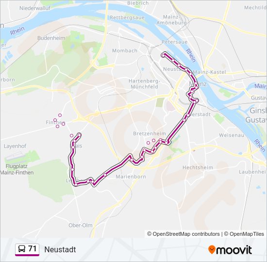 71 Bus Line Map