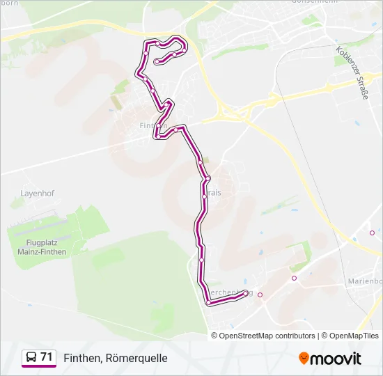 Buslinie 71 Karte