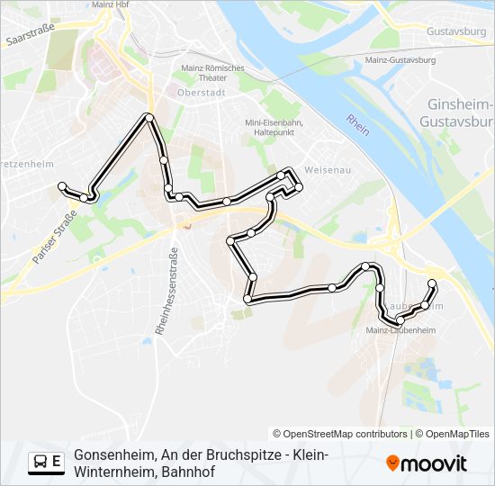 E Bus Line Map