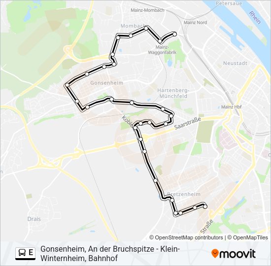 E Bus Line Map
