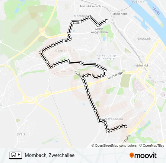 E Bus Line Map