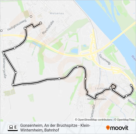 E Bus Line Map