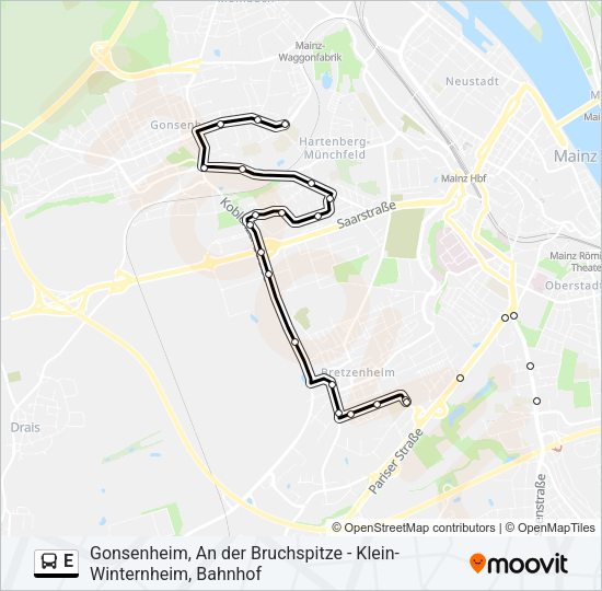 E Bus Line Map