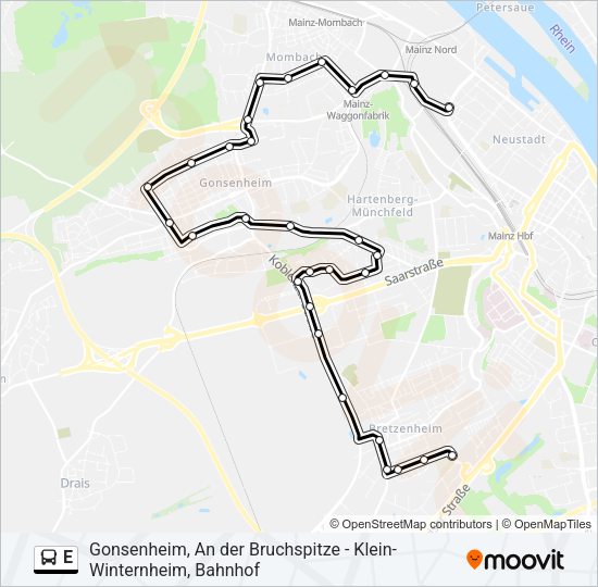 E Bus Line Map