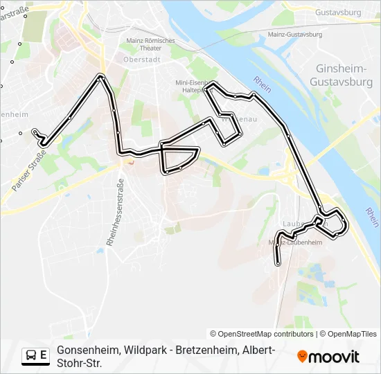 E Bus Line Map