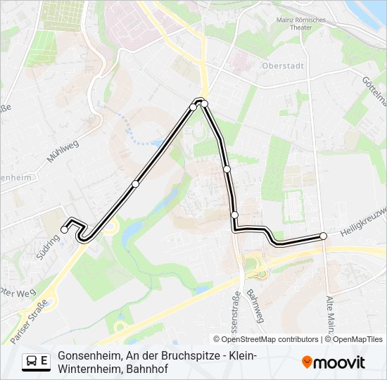 E Bus Line Map