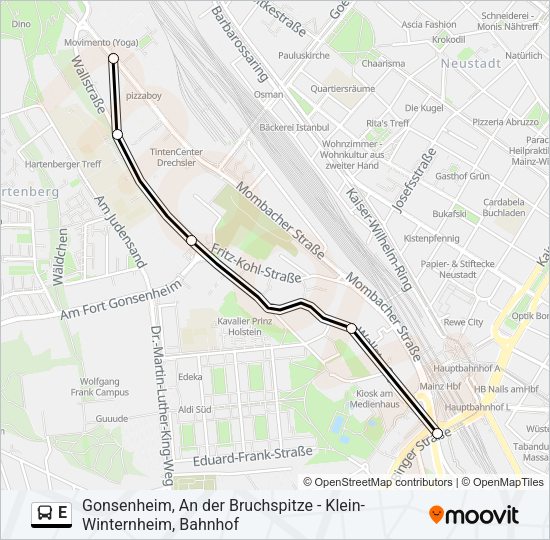 E Bus Line Map