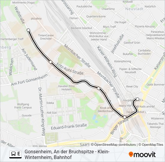 E Bus Line Map