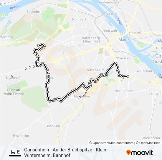 E Bus Line Map
