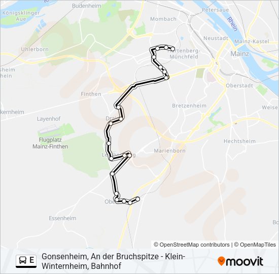 E Bus Line Map