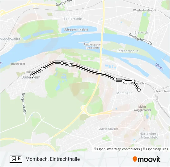 Buslinie E Karte