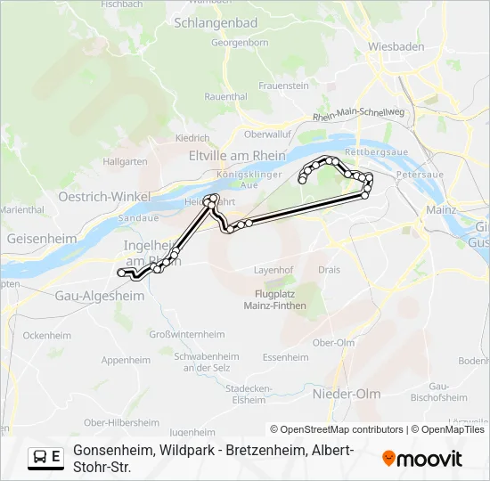 E Bus Line Map