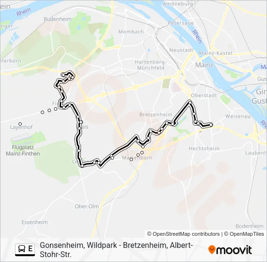 E Bus Line Map
