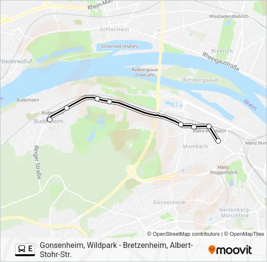 E Bus Line Map