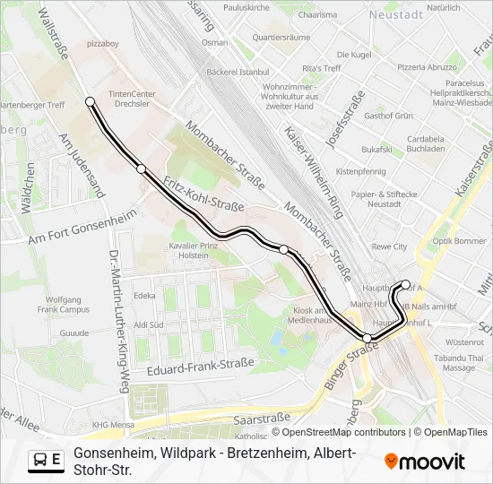 E Bus Line Map