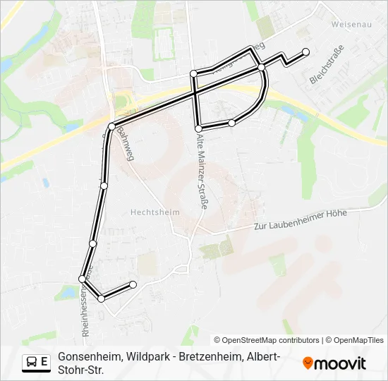 E Bus Line Map