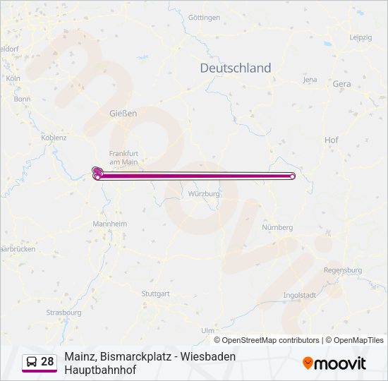 28 Bus Line Map