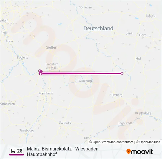 28 Bus Line Map