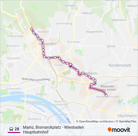 Автобус 28: карта маршрута