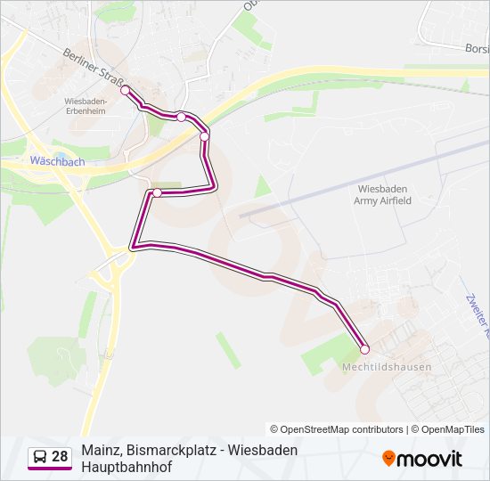 28 Bus Line Map