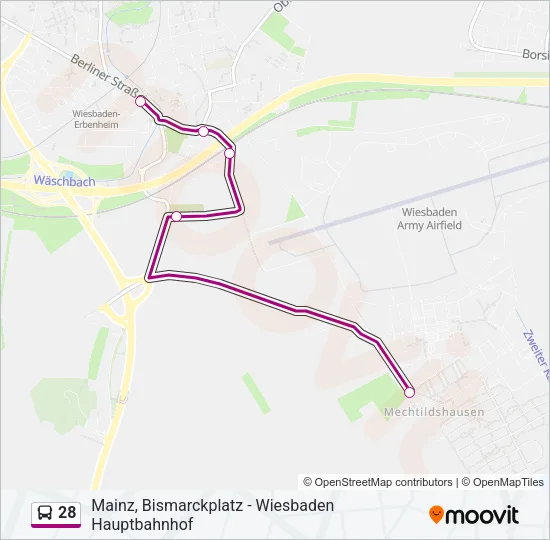 28 Bus Line Map