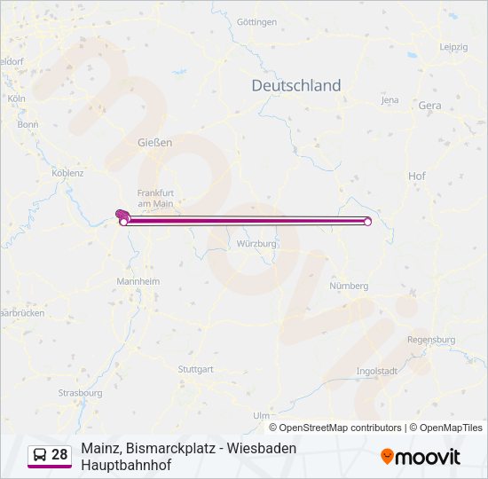 28 Bus Line Map