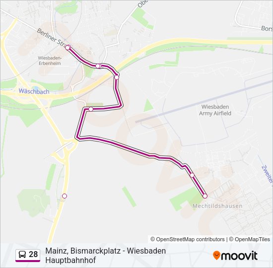 28 Bus Line Map