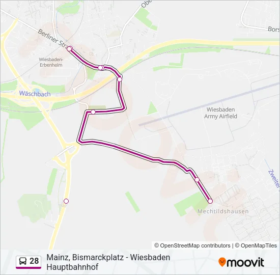 28 Bus Line Map