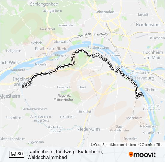 80 Bus Line Map