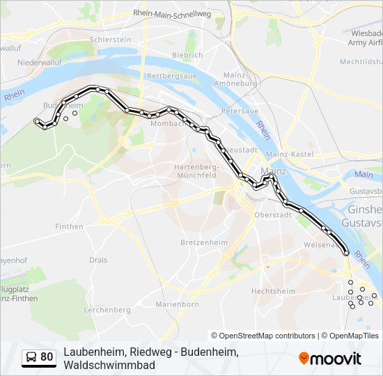 80 Bus Line Map