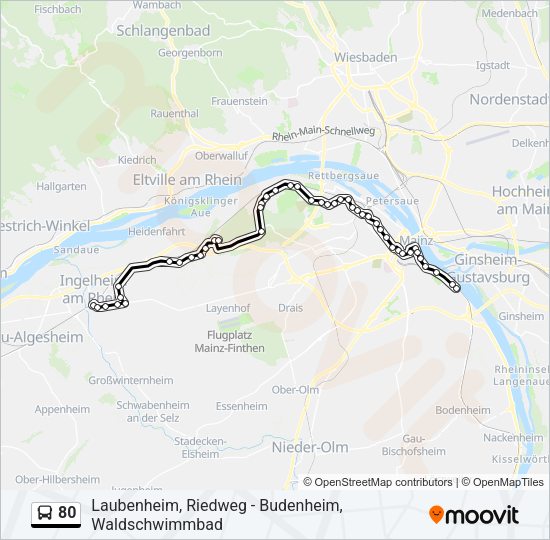 80 Bus Line Map
