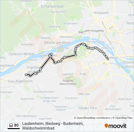 Buslinie 80 Karte