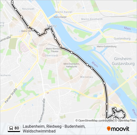 80 Bus Line Map