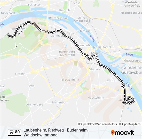 80 Bus Line Map