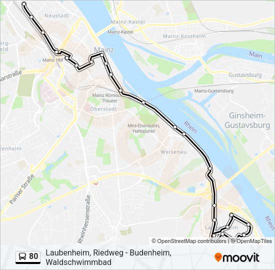 80 Bus Line Map
