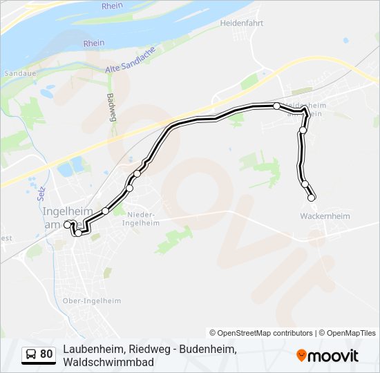 80 Bus Line Map