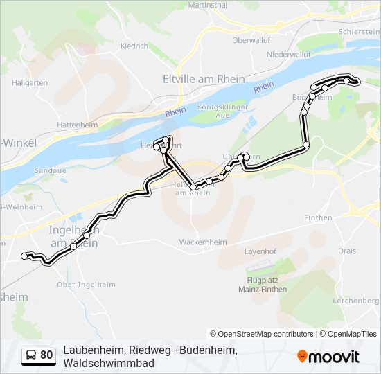 80 Bus Line Map