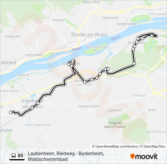 Buslinie 80 Karte