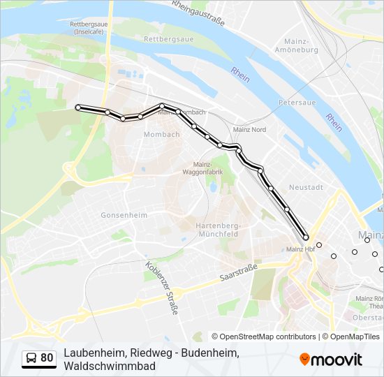 80 Bus Line Map