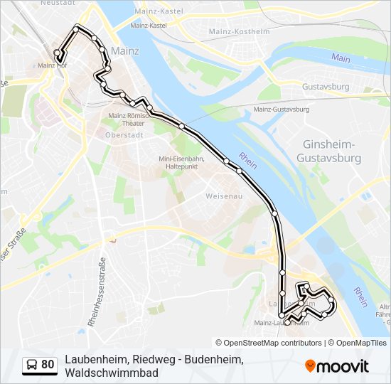 80 Bus Line Map