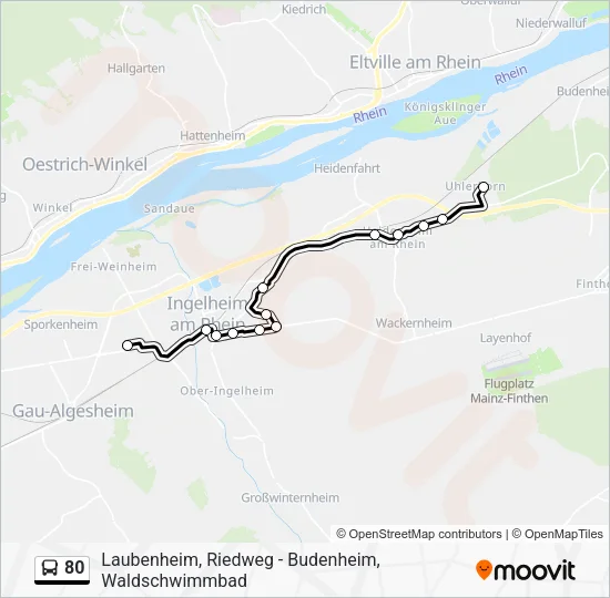 80 Bus Line Map