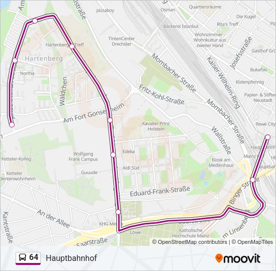64 Bus Line Map