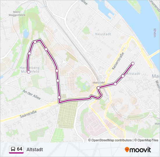 64 Bus Line Map