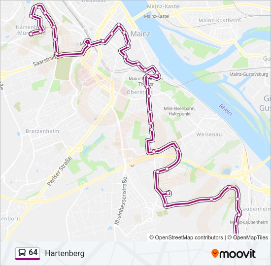 64 Bus Line Map
