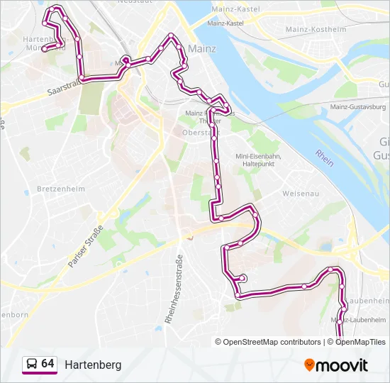 64 Bus Line Map