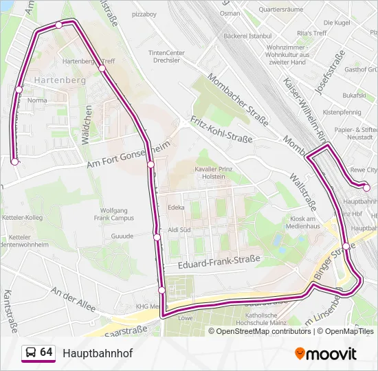 64 Bus Line Map