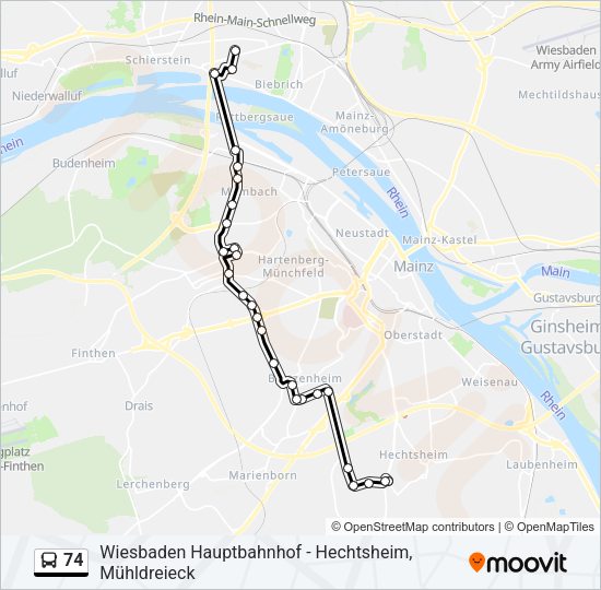 74 Bus Line Map