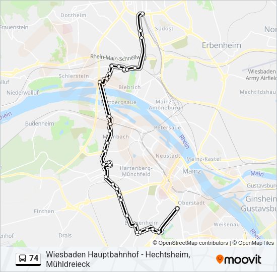 74 Bus Line Map