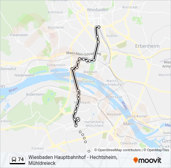 74 Bus Line Map