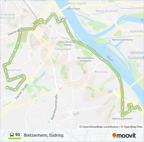 90 Bus Line Map